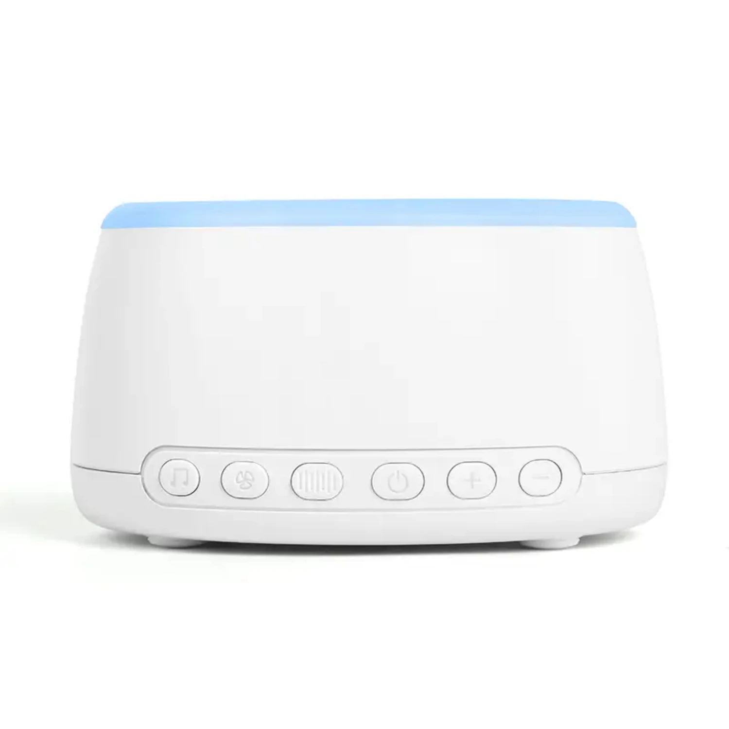 

White Portable Baby Sound Machine - 32 Calming Sounds, Timer, Wireless Music, 7 Colorful Lights - Relaxing Device for Infants