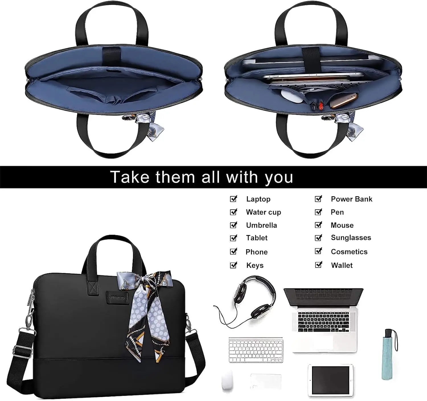 Laptop Bag for Macbook Air Pro 13 13.3 14 15 16 inch M1 M2 M3 Acer Asus Notebook Sleeve Briefcase Women Office Shoulder HandBag