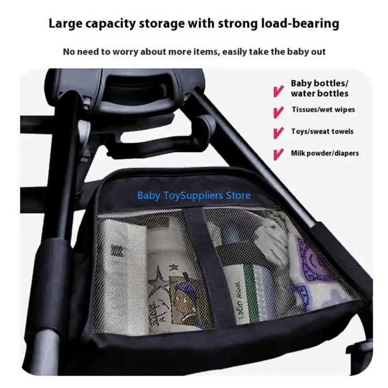 R1WF Baby Pram กระเป๋ากันน้ำความจุขนาดใหญ่กระเป๋าทันทีแนบคุณลักษณะ Secure Hook สำหรับผู้ปกครอง