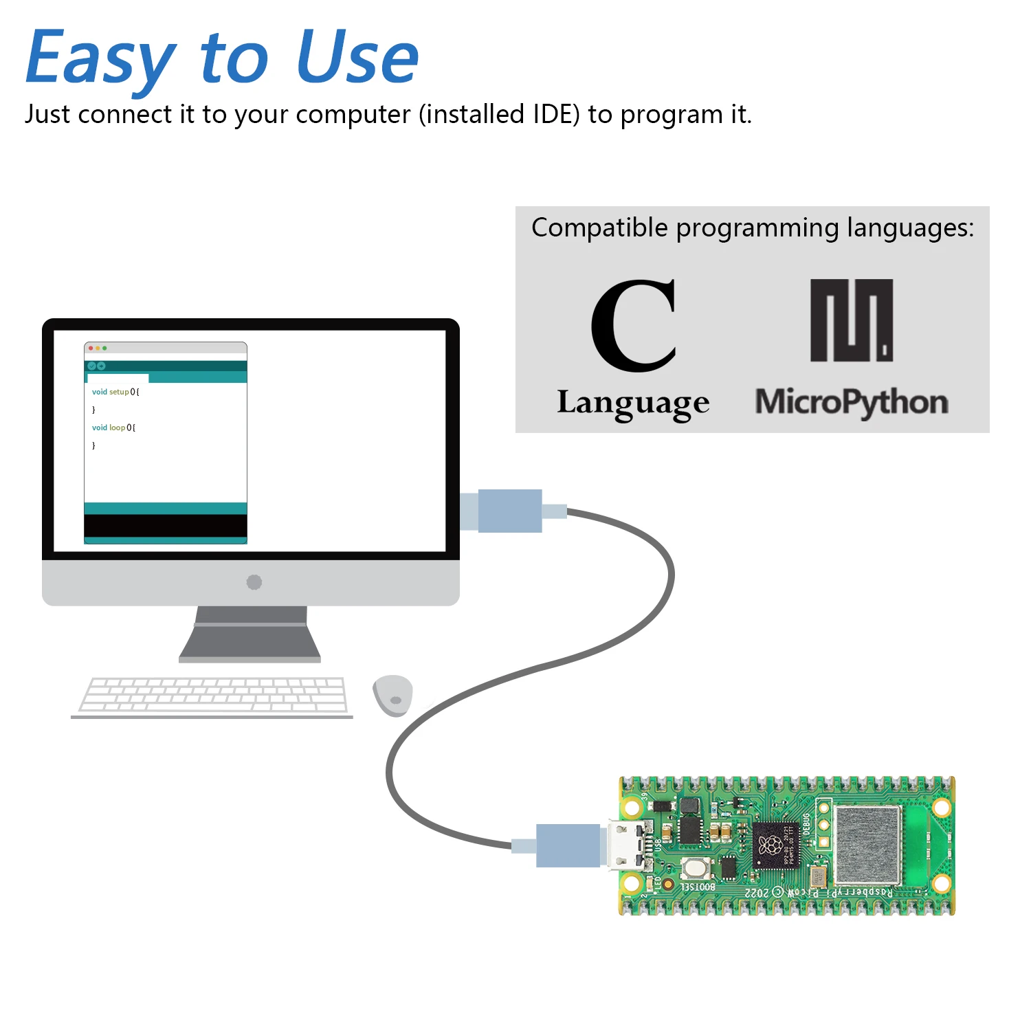 Freenove Raspberry Pi Pico (W), Dual-core Arm Cortex-M0+ Microcontroller, Development Board, Python C Java, Tutorial Projects