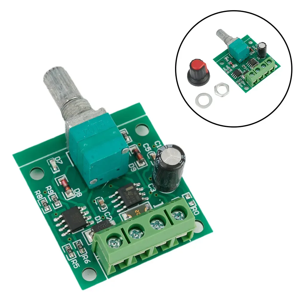 DC Motor PWM Speed Controller Potentiometer Knob Switch Kit Load Linear Barrier Terminal Block Connection DC1.8 To15V 32x32x15mm