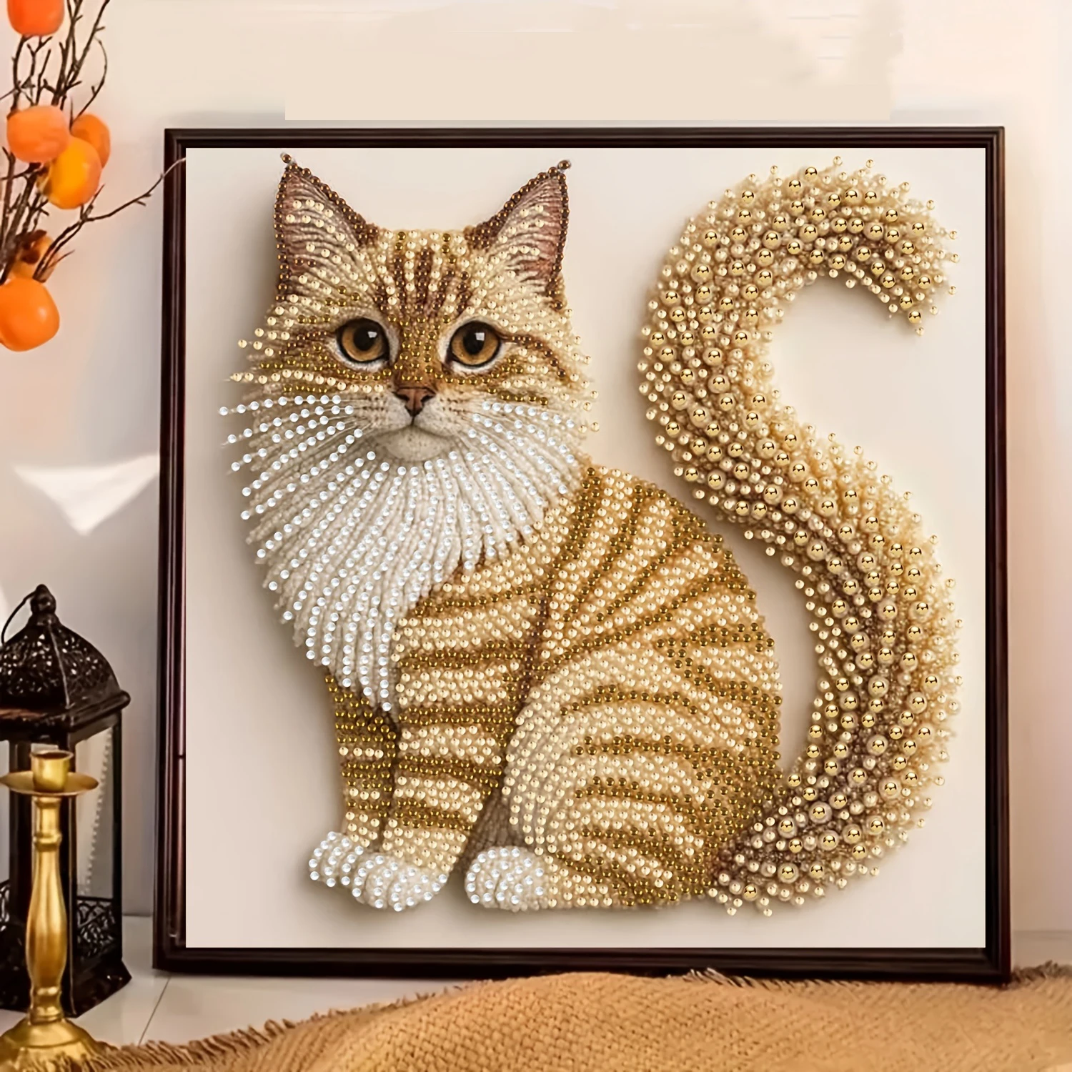 

5D Diamond Painting Set, Fluffy Cat Diamond Painting, DIY Irregular Diamond Embedding, Perfect Gift for Family Members