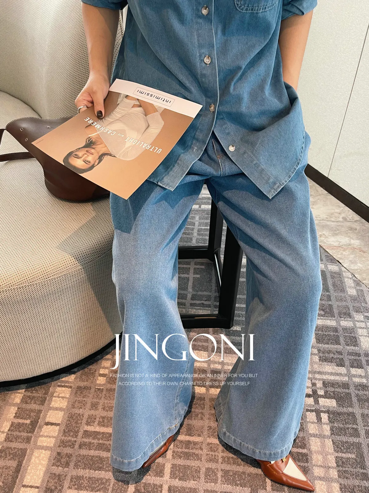 Jeans Cargo Pants Y2K Women Clothing 2024 Woman Autumn Korean Fashion Style Vintage Elegant Long Trousers Wide Leg High Waist