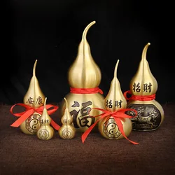 Ornaments Pure Copper Gourd Feng Shui Decoration Lucky Office Living Room Wu Lou Decoration Home Office Statue Artwork Ornaments