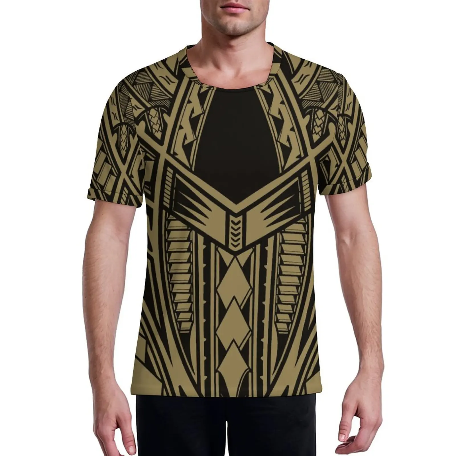 

Мужская футболка с короткими рукавами для пляжной вечеринки, полинезийский остров, индивидуальный художественный узор, повседневная и дышащая футболка для фитнеса на открытом воздухе