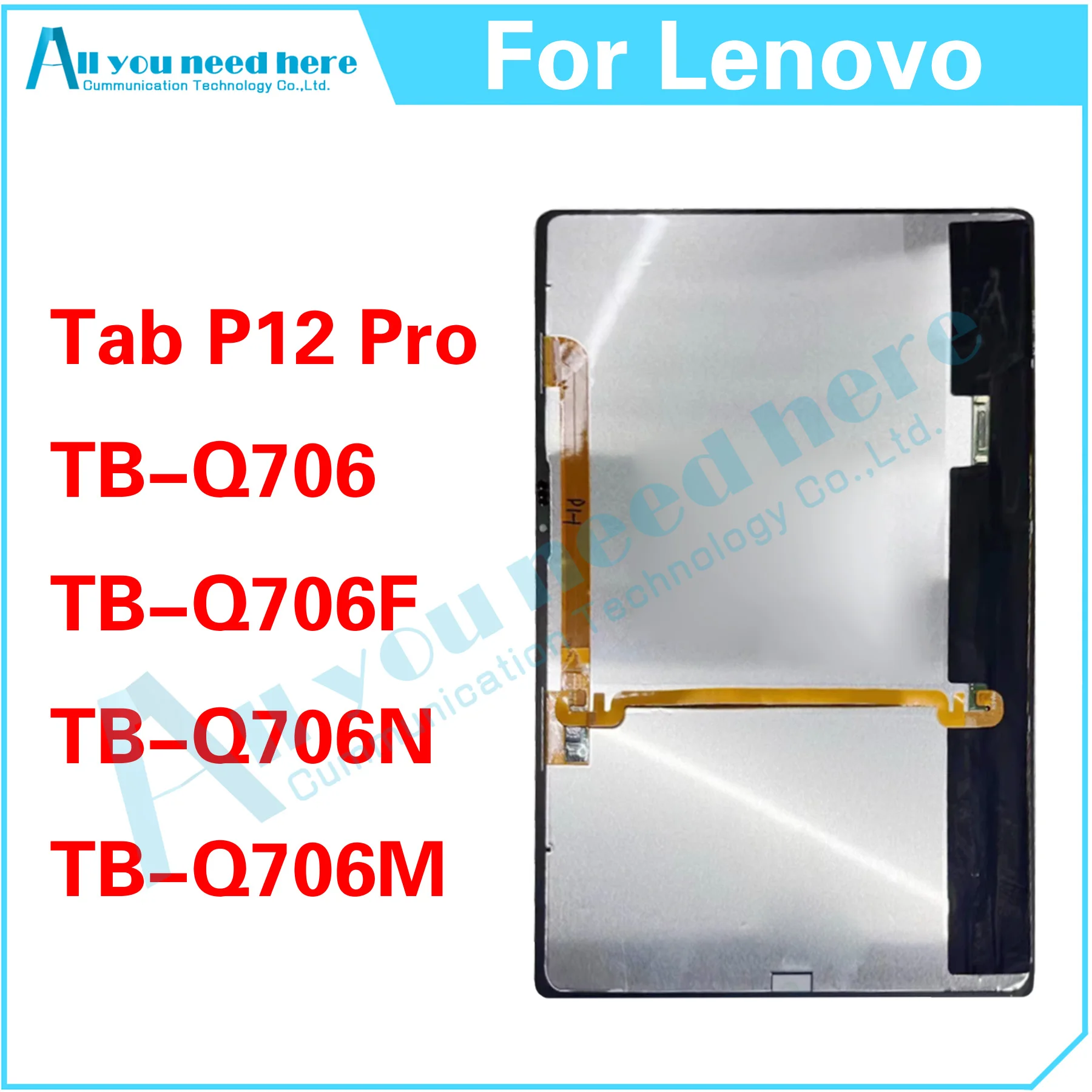 

100% Test For Lenovo Tab P12 Pro Q706 TB-Q706 TB-Q706F TB-Q706N TB-Q706M LCD Display Touch Screen Digitizer Assembly Replacement