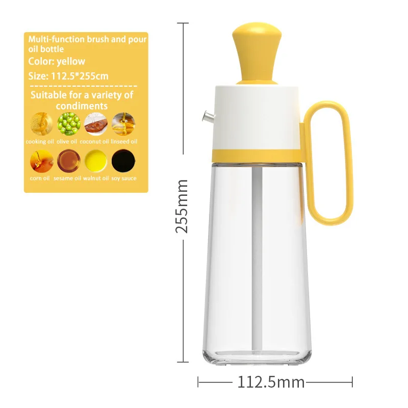 

2 in 1 Oil Bottle with Silicone Brush Olive Oil Dispenser Bottle for Kitchen Cooking Baking BBQ Air Fryer Baking Pastry Brush