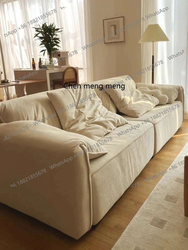 

Диван HR «Слоновьи уши» из матовой ткани, для гостиной в стиле итальянского средневековья, для небольших квартир, прямой ряд, популярный среди интернет-селебрити