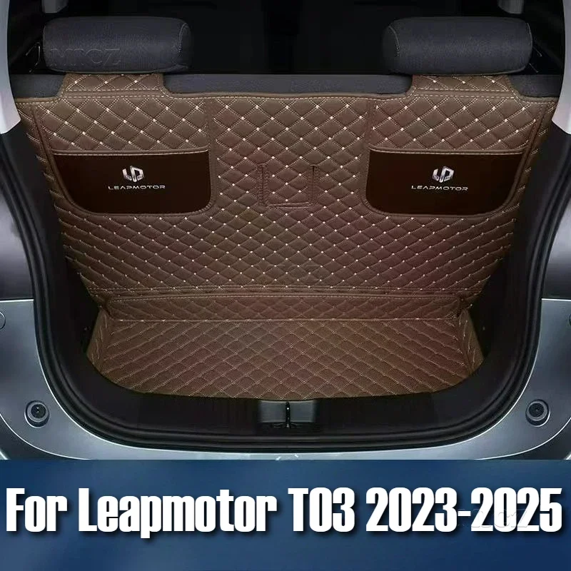 

Автомобильные аксессуары для Leapmotor T03 2023 2024 2025, водонепроницаемый багажник, противоскользящий багажник, задний напольный коврик для багажника, коврик для хранения