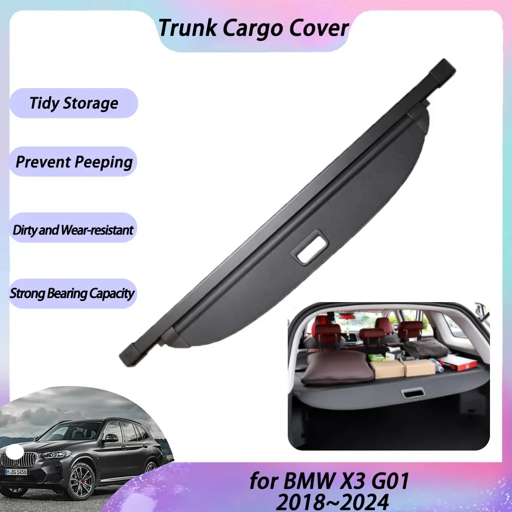 

Car Trunk Cargo Cover for BMW X3 G01 2018 2019 2020 2021 2022 2023 2024 Shield Rear Rack Curtain Partition Privacy Accessories