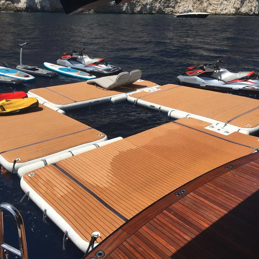Custom Inflatable Jetski Yacht Marine Dock Platform Station Swim Platform Inflatable Water Floating Platform Dock
