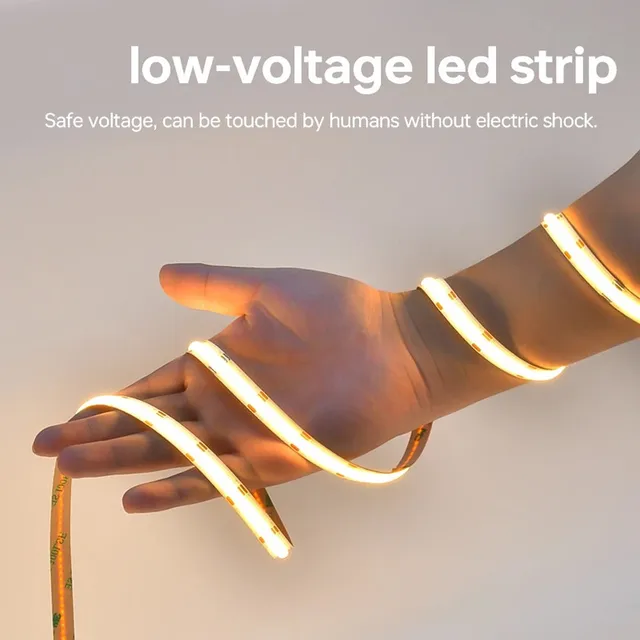 12V 24V DC CCT COB LED Strip Light 2700K to 6500K Color-Changing LED Tape Linear Double Color RA90 Dimmable Ribbon 5mm 8mm Width 6