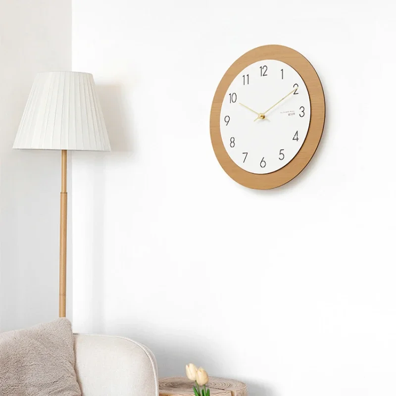 Home Living Room Fashion Clock Creative Light Luxury Modern Minimalist Decor Silent Wooden Clock