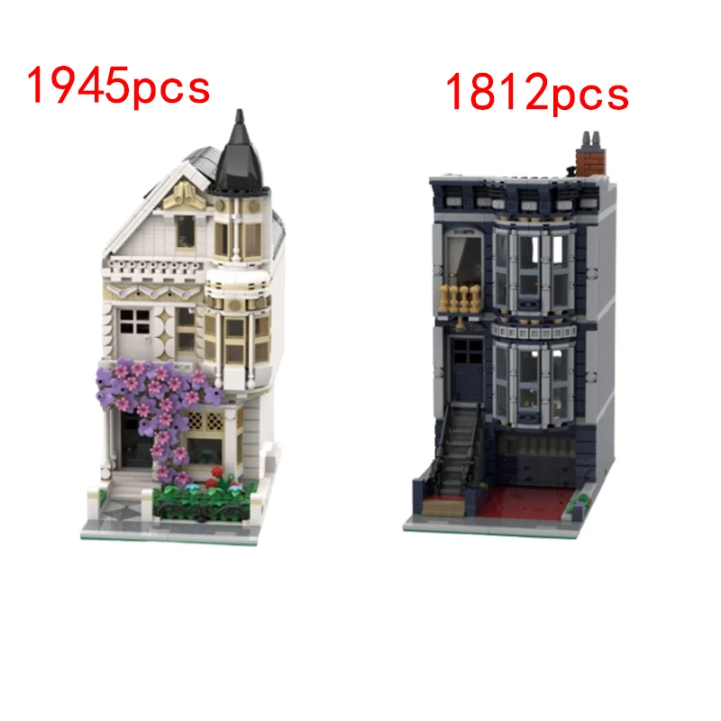 Spot small particle MOC-78242 76402 Urban Street View Modular House Puzzle Creative Education Toy DIY Model Gift Ornament