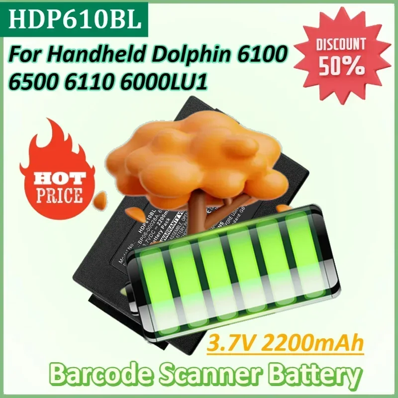 

HDP610BL 3.7V 2200mAh Barcode Scanner Battery for Dolphin Handheld Honeywell ScanPal 5100 Dolphin 6500 6100 6110 6000LU1