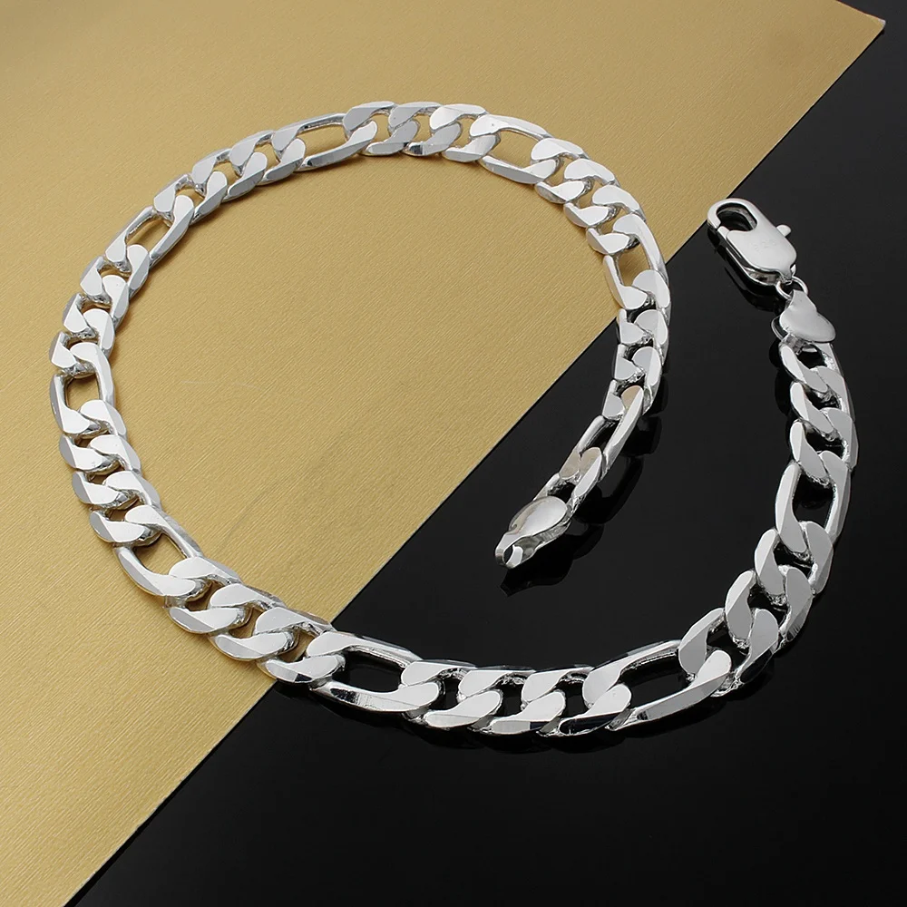 High quality 12MM chain 925 Sterling Silver big necklace for men woman 18-30 inch Charms Fashion party designer jewelry