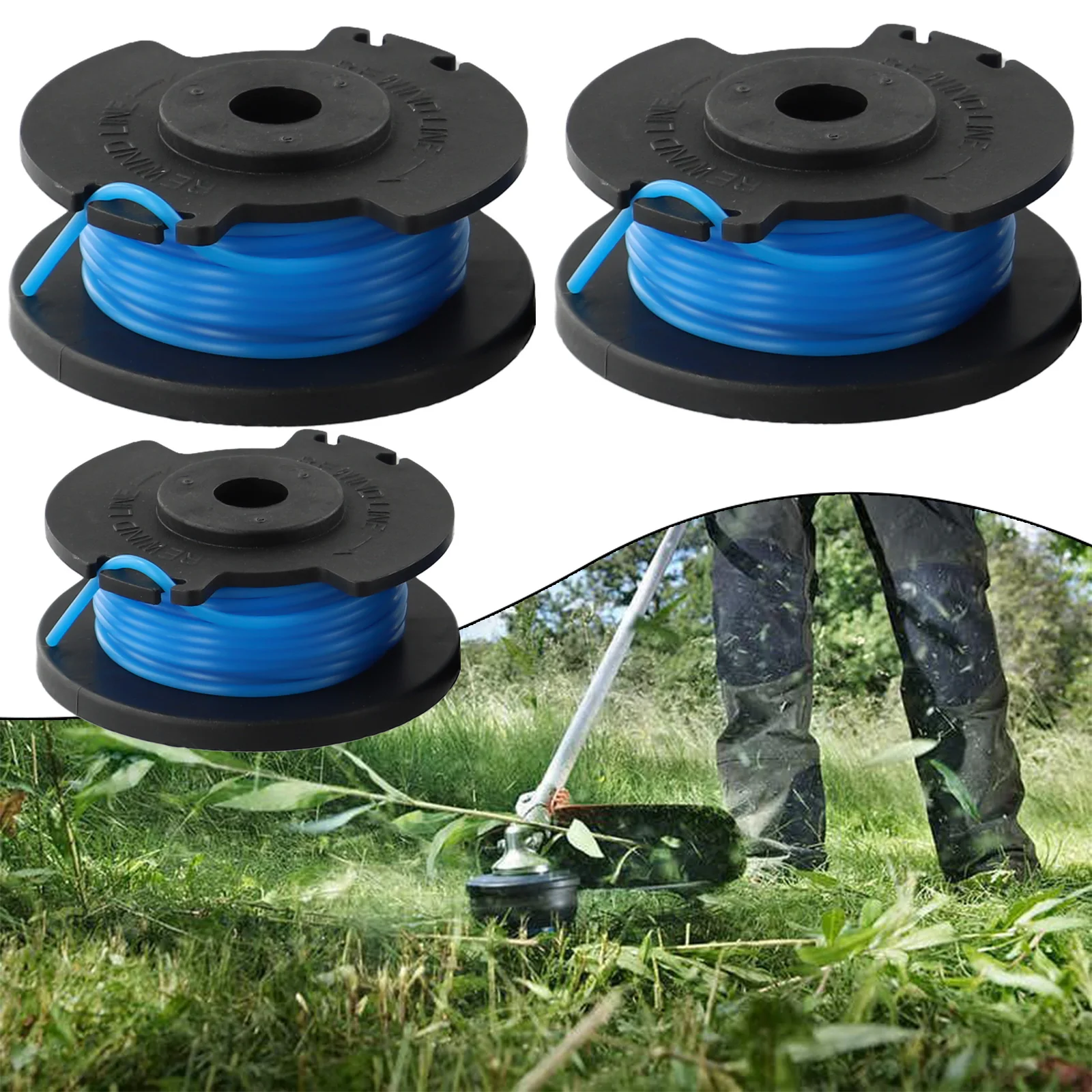 Trimmer Spools Line For RAC125 Spool For RLT1830H13, RLT1825LI And OLT1831S 3 X 1.6Mm Lawn Mower Replacement Parts Garden Tools