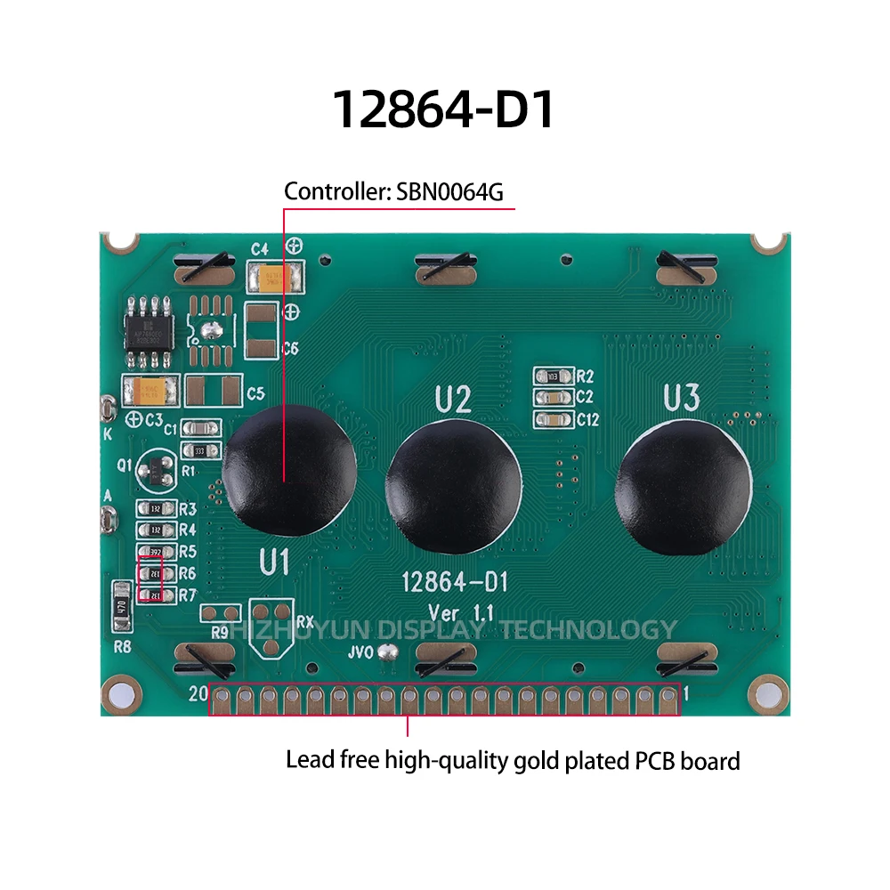 Imagem -02 - Módulo Gráfico do Lcd da Matriz do Ponto Caráteres Pretos Módulo do Lcm Lcd12864-d1 128x64 Ks0108