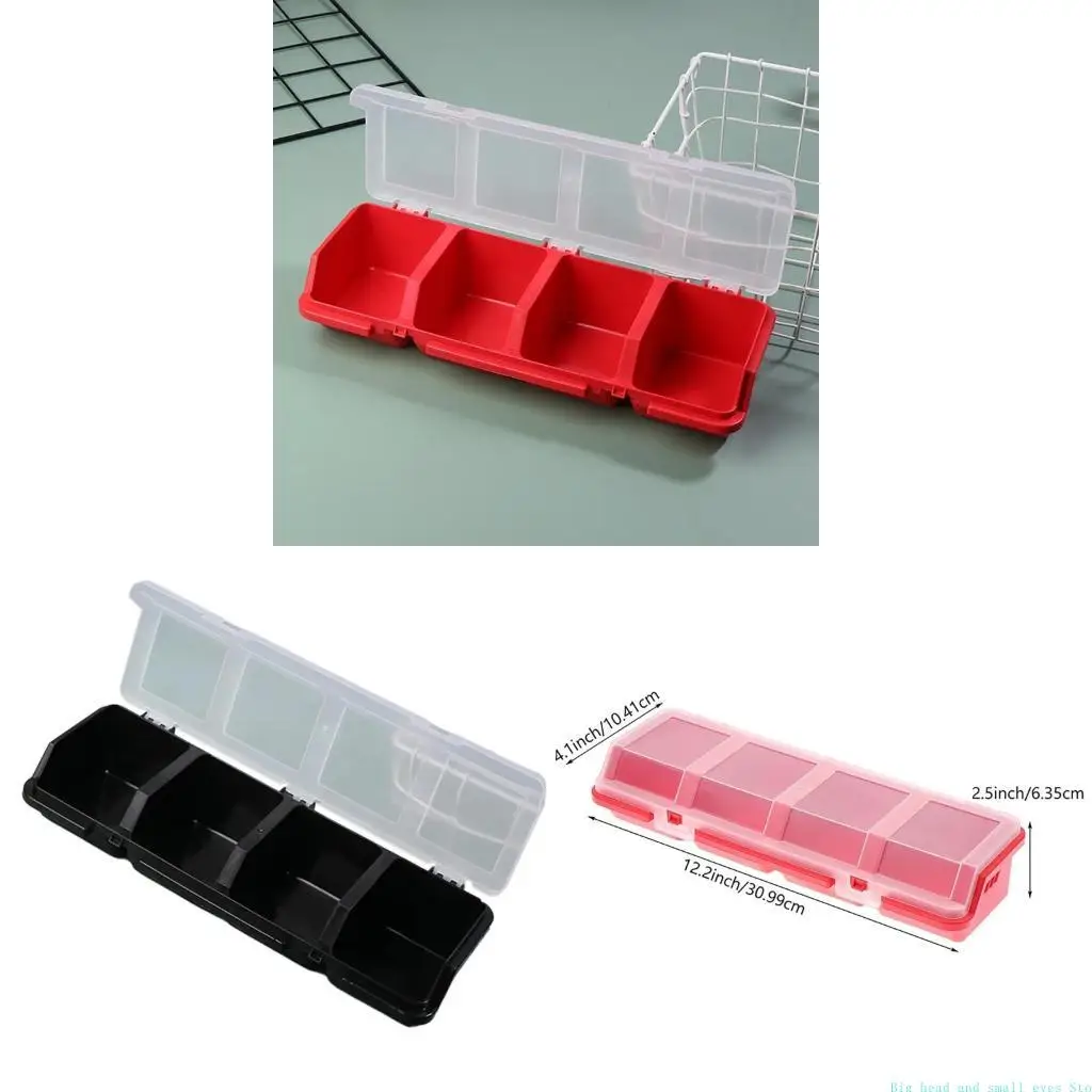 581C Tool Part Container Bin Parts Storage Box Screw Box with 4 Compartment