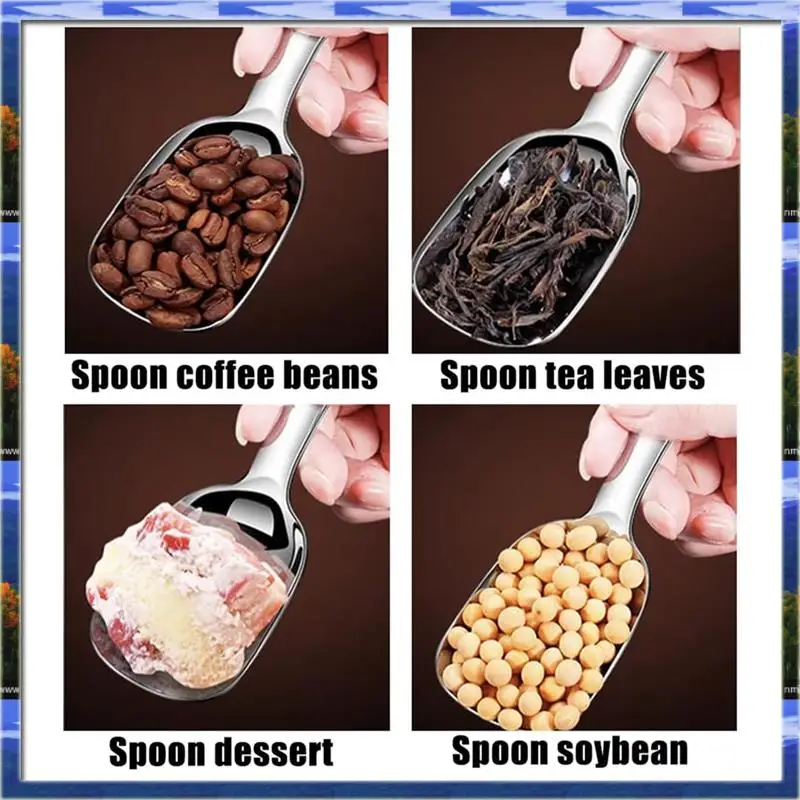 Innovative Stainless Steel Coffee Scoop, Ground Coffee Measure Scoop Set,Bean Espresso Milk Powder Tea Short Handled Scoop