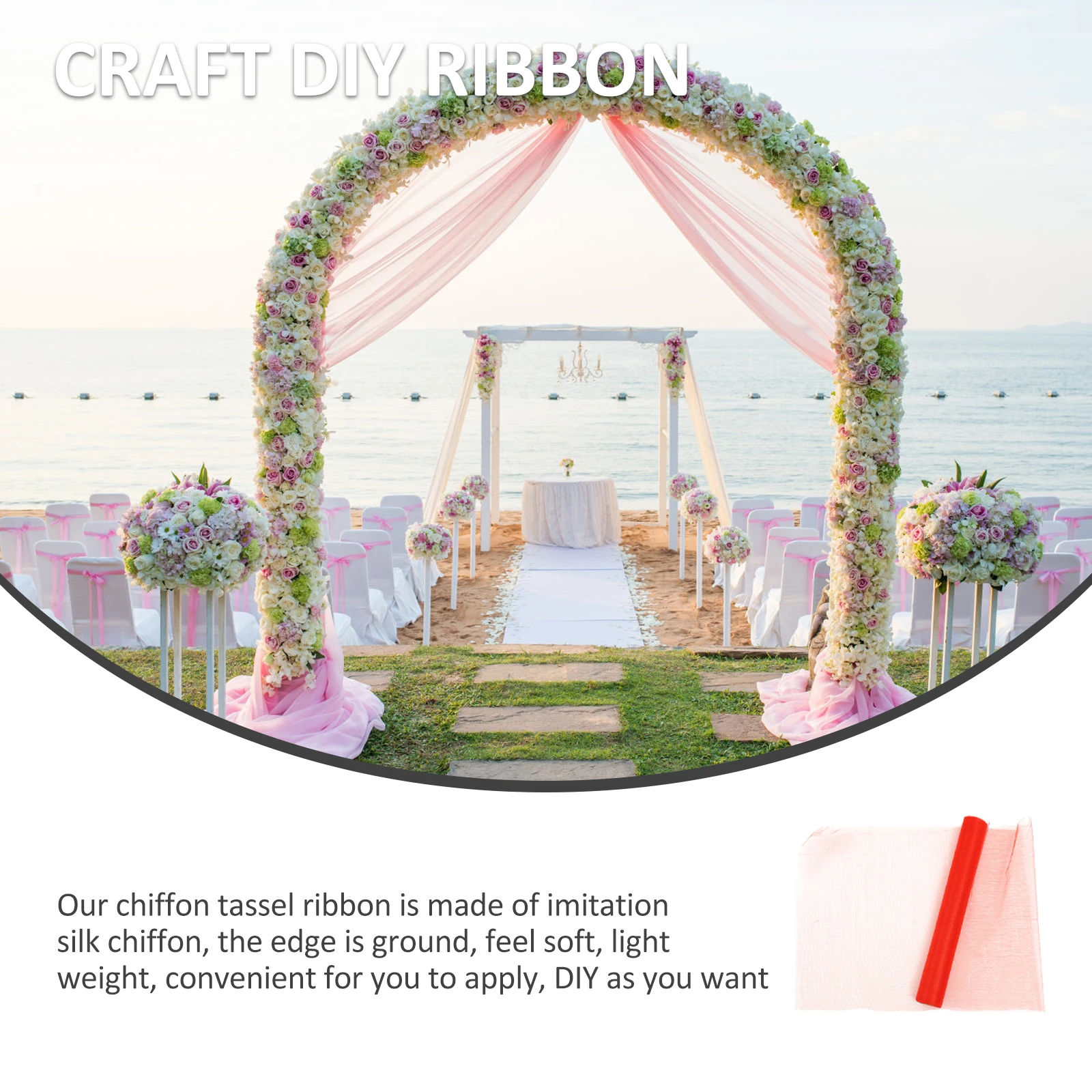 

1 Roll 50M Decorative Gauze Wedding Layout For Diy Crafts Gift Packaging Bouquet Wrapping Mesh Ribbon Party Decor Stair Handrail