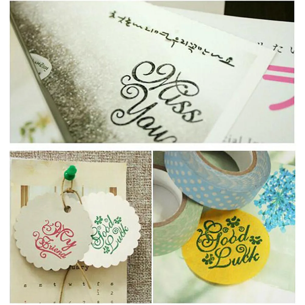 

Wooden Rubber 6Pcs Vintage Diary Stamp Set Love Stamps For Notebooks Letters Crafts Valentines Gift Storage Canister