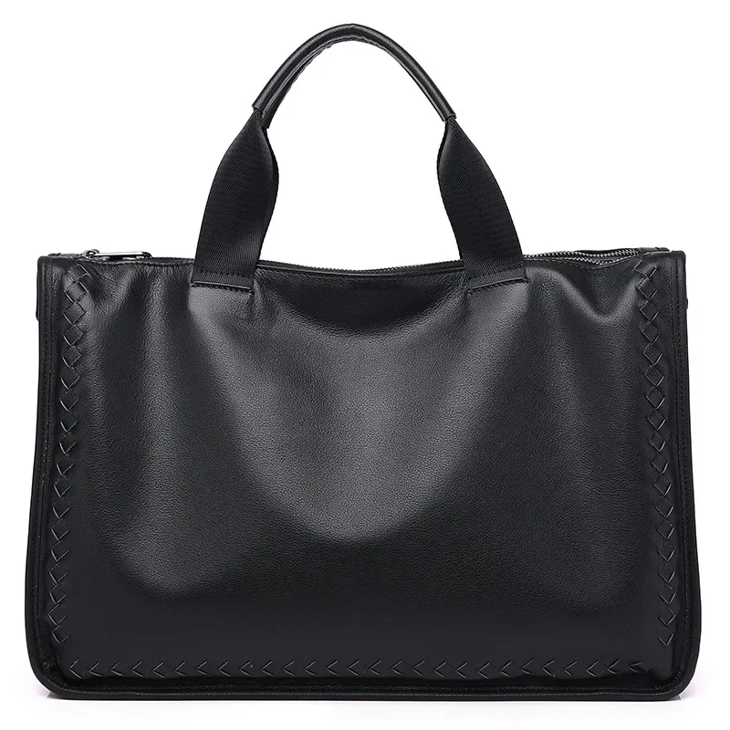 Business Shoulder Bag Men's Handbag Laptop Bag Sheepskin Briefcase Crossbody Bags Leather Bag for Men Сумка Мужская На Плечо