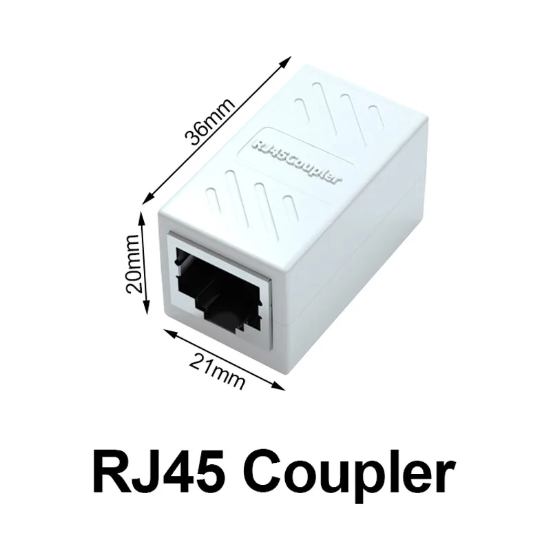 RJ45 Netwerkverlengconnector – 2 Stuks, Mannelijk Naar Vrouwelijk, Cat5, Vergulde Contacten
