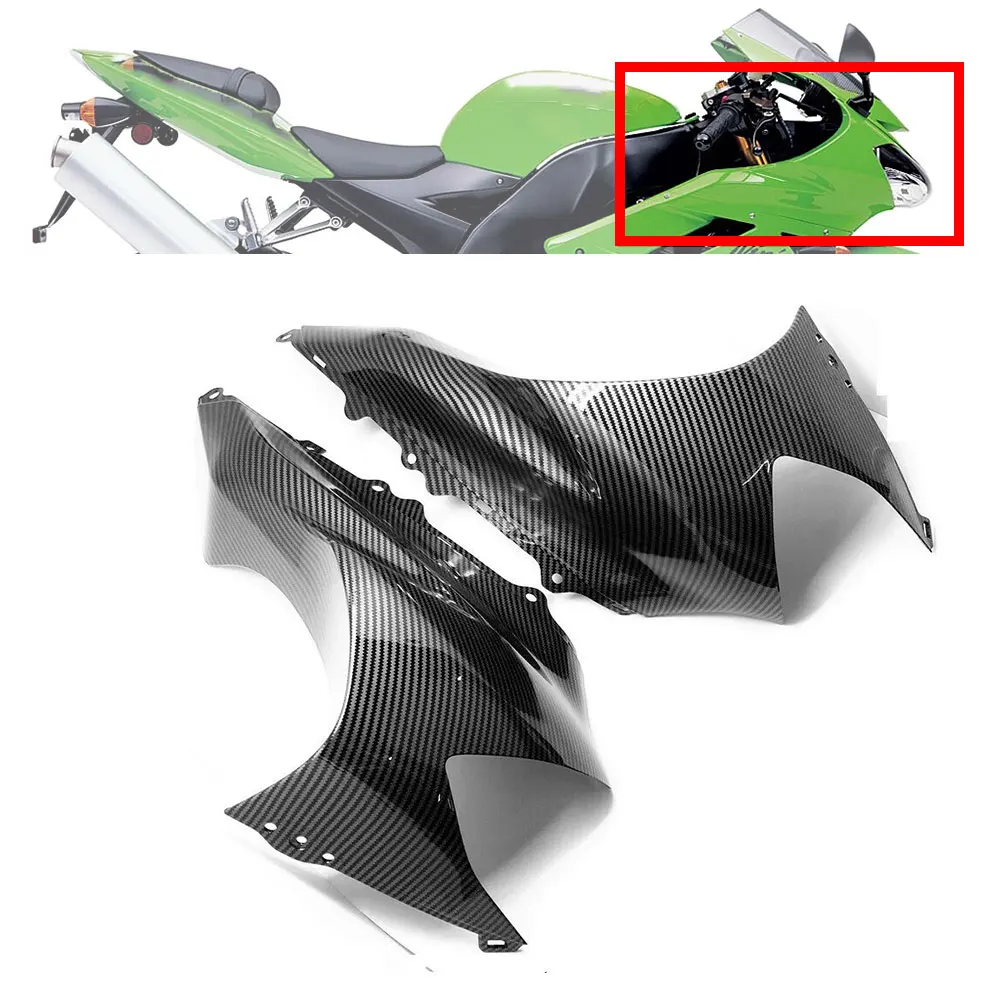 Motorcyle Upper Front Nose Center Headlight Cover Cowl Fairing For Kawasaki ZX-10R ZX10R 2004 2005 ABS Carbon Fiber Paint