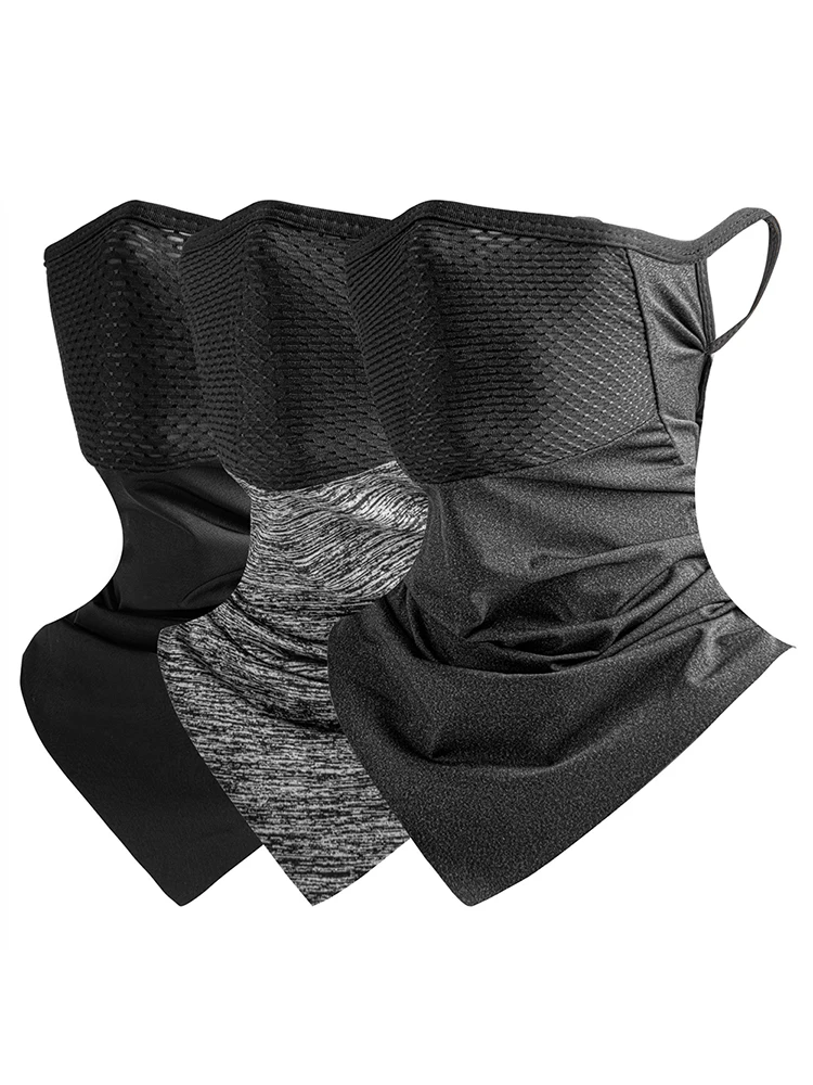 AliExpress NONE Fishing Sun Protection Face Mask Breathable Summer Cooling Unisex Neck Gaiter Ear-Hanging Triangle Scarf Cycling Face Cover