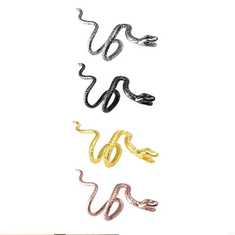 C1FE Multicolor Snake Earring Cuff Wrap Ear Clip No Piercing Women Men Earrings Animal Auricle Wrap Trendy Jewelry Gift