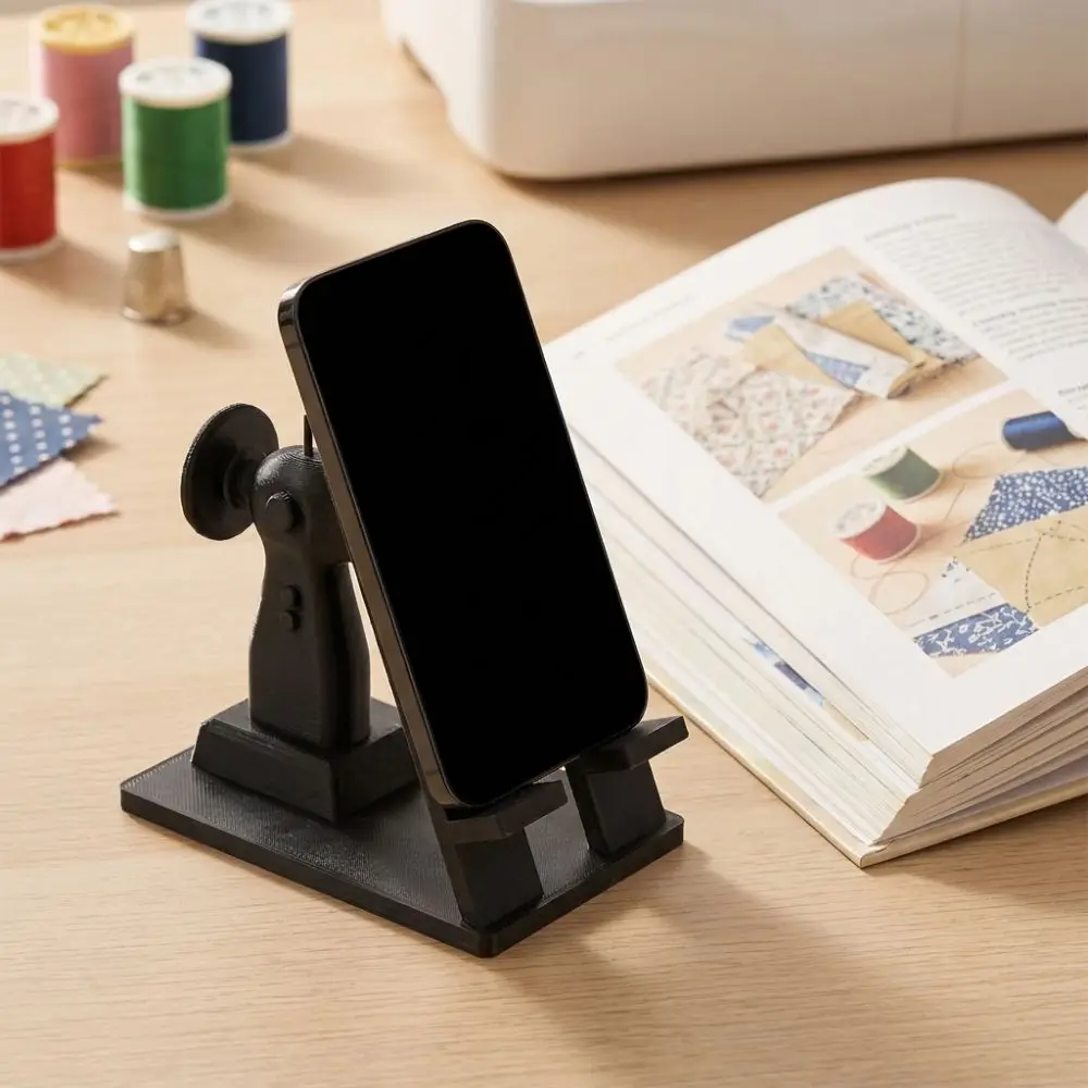 3D Printed Sewing Machine Phone Stand Vintage Anti-slip Desk Decor Phone Holder Plastic Novelty Phone Holder Figurine