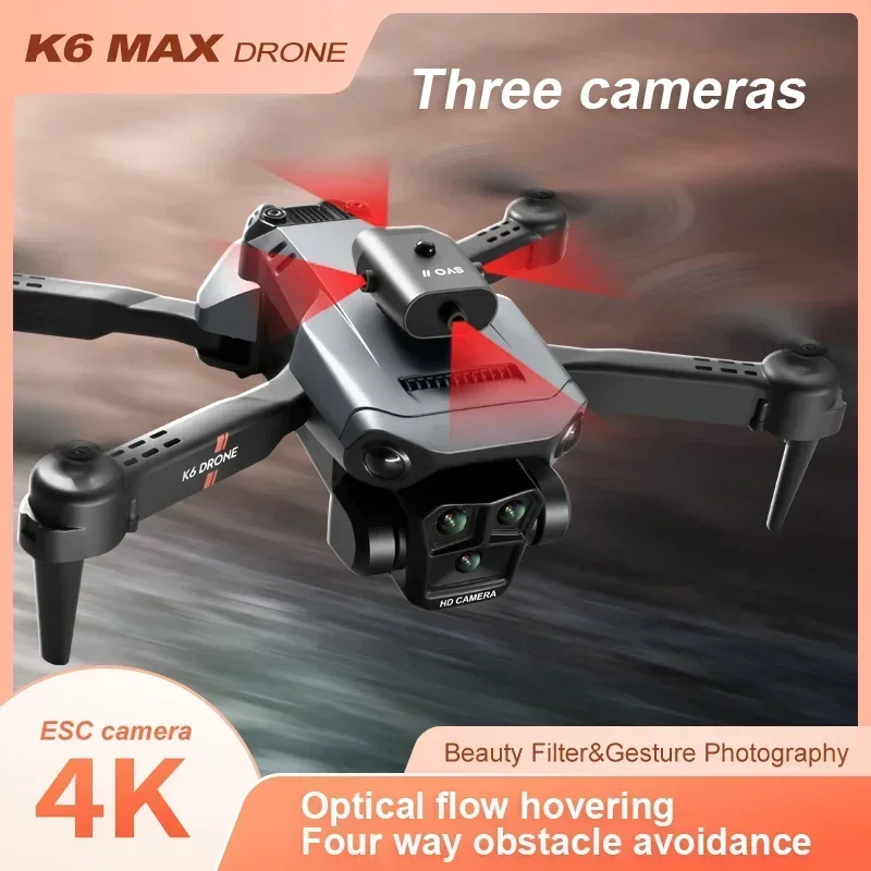 K6Max Drone 4K Profesional With ESC Three HD Camera Intelligent Obstacle Avoidance Dron RC Plane Quadcopter Drones Toys