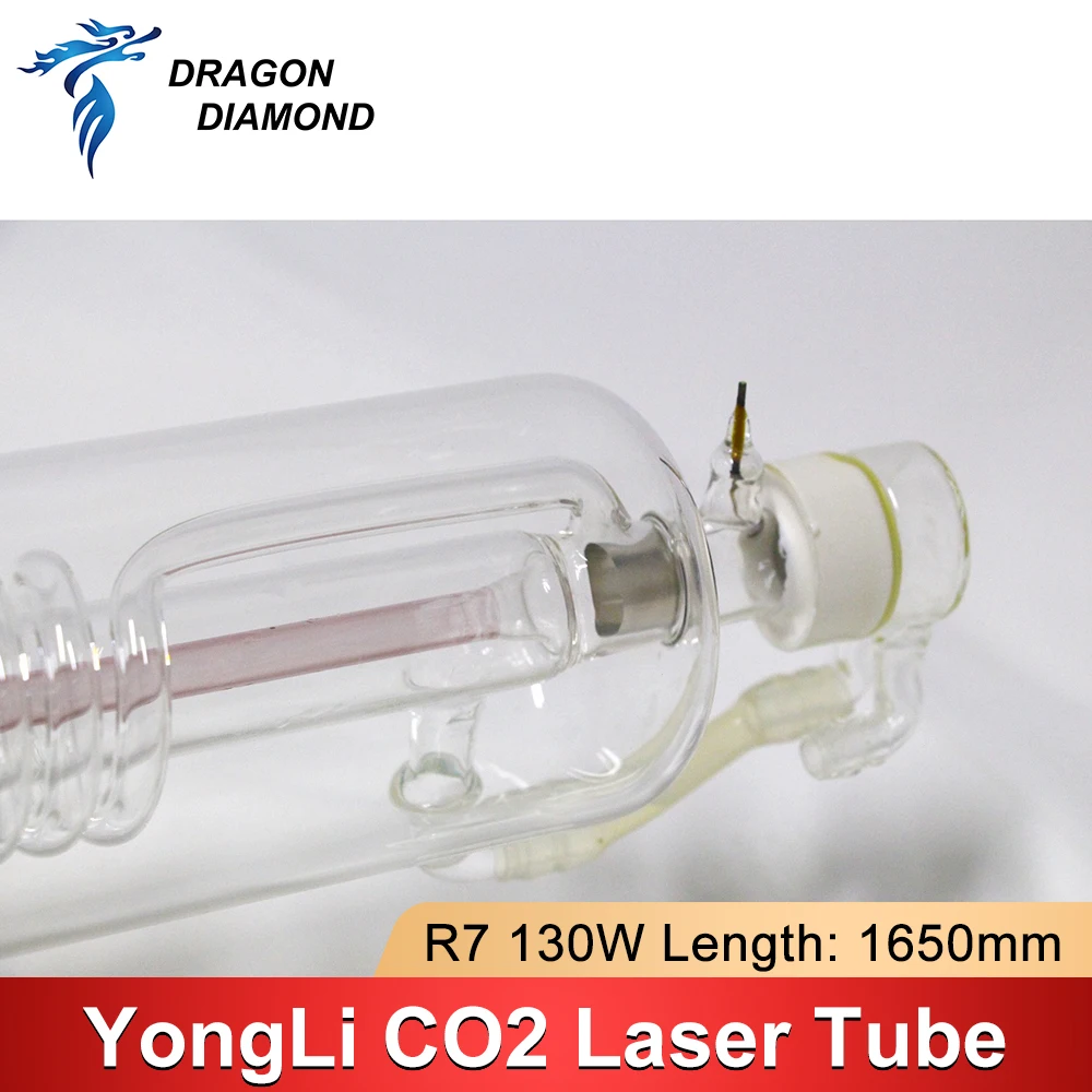 Imagem -03 - Yongli r7 Co2 Tubo Laser Tubo de Vidro Cabeça de Metal Máquina de Corte de Gravura Comprimento 1650 mm 80 mm 130w150w