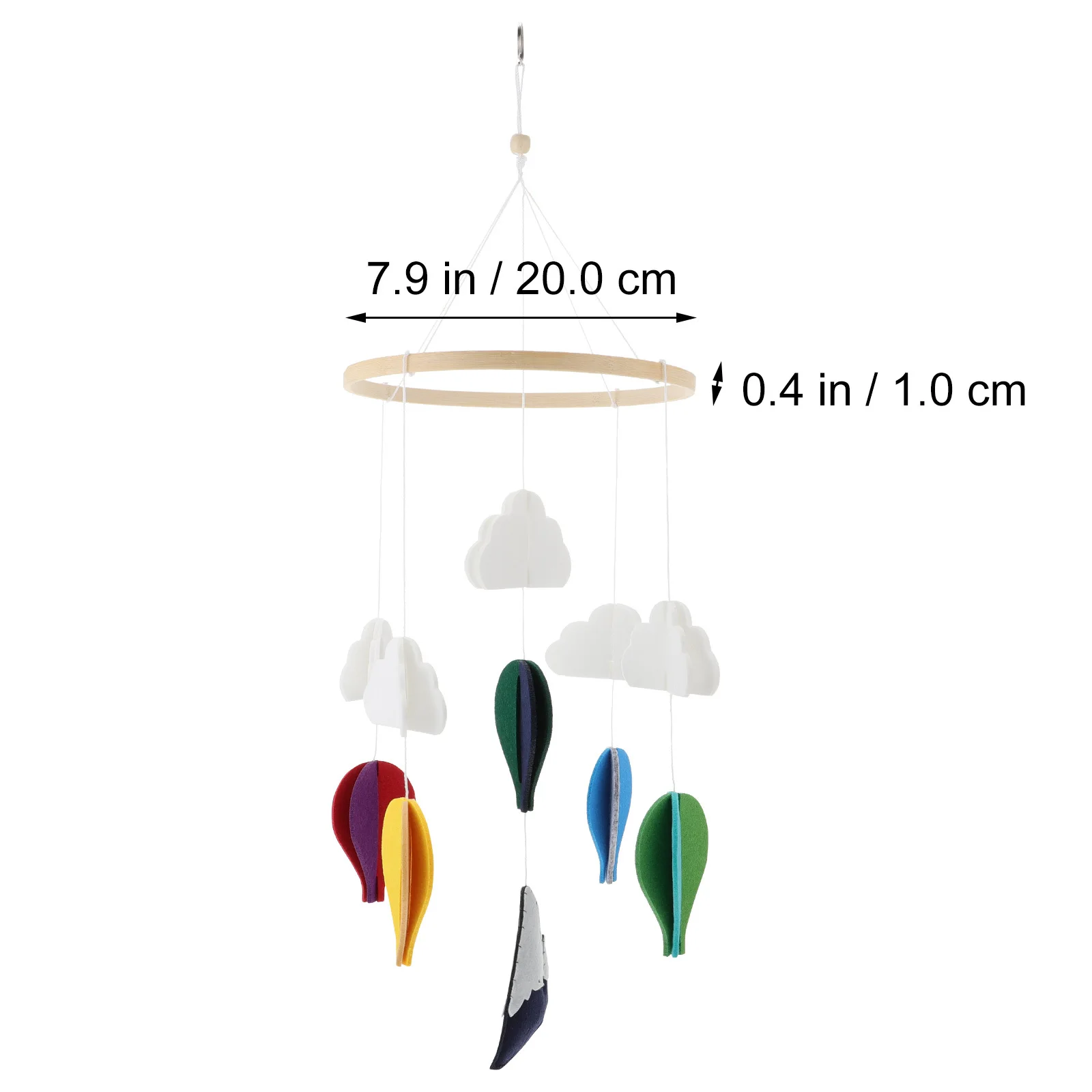 Mobile a Sospensione con Mongolfiera in Feltro, Carillon a Vento per Culla, Decorazione per Cameretta Neonati e Bambini