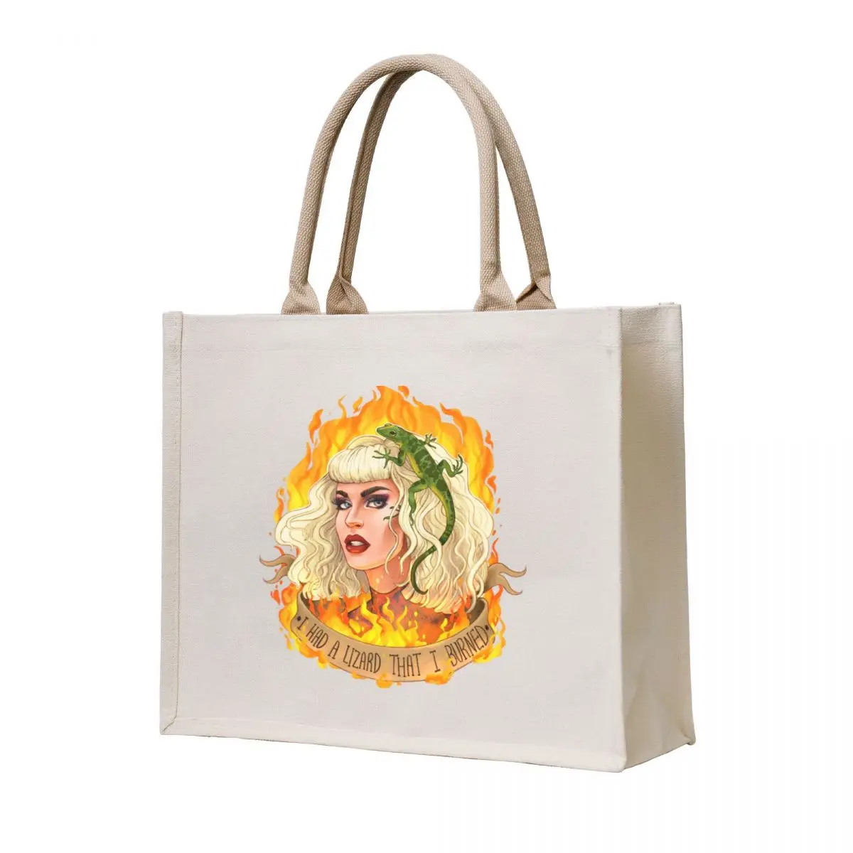 

Katya Zamolodchikova, Lizard Arsonist Tote Bag reusable shopping bags women bag canvas shopping bag