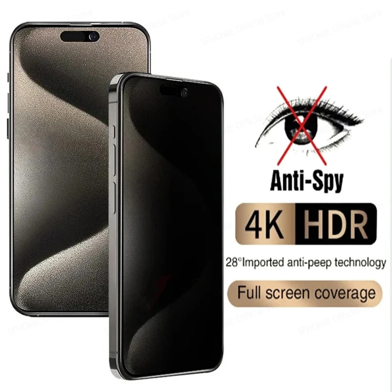 

Полное покрытие конфиденциальности Стекло на iPhone 14 15 Pro Max анти-шпионский экран протектор для iPhone 13 12 11 14 15Pro XS Max XR закаленное стекло