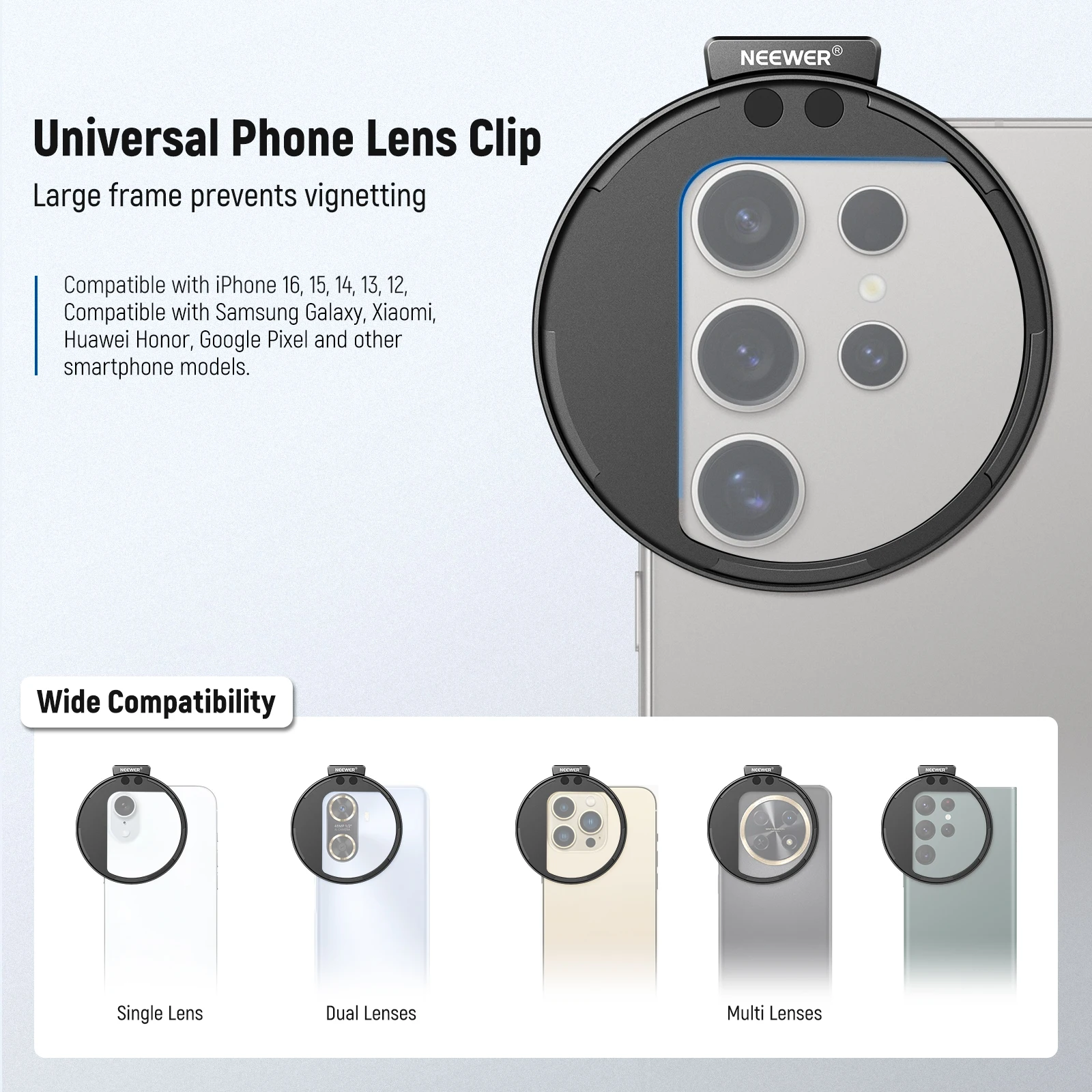 NEEWER 67 mm magnetischer CPL-Filter, kreisförmiger Polarisationsfilter mit Kaltschuh-Telefonobjektiv-Clip für iPhone, Samsung, Android-Handys – Detail 2