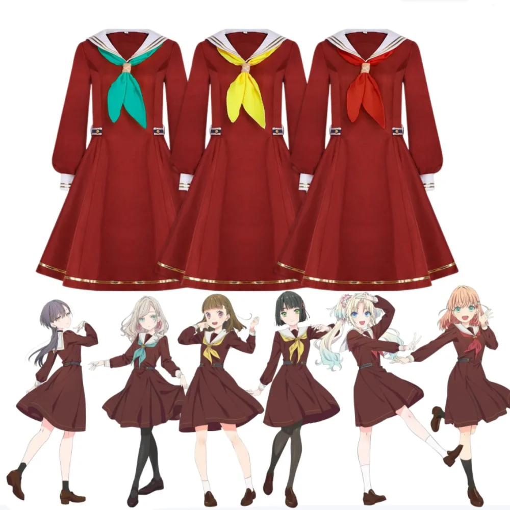 

Love Live! Hasu No Sora Jogakuin Cosplay Full Set Winter School Uniform Long Sleeve Sailor Dress Halloween Comic Con Costume