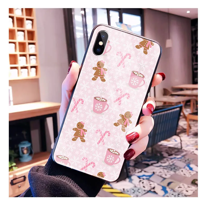 

Cartoon Cute Christmas Aesthetic Glass phone case For iPhone 17 Pro Max Air 17 16 15 14 13 Pro Max 15 16 Pro 15Plus Case