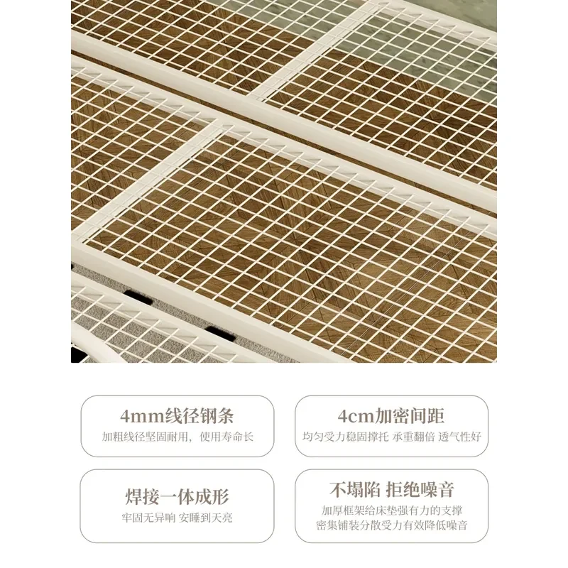 Retro Wrought Iron Bed Frame Double Size Household Metal Bed Thickened Reinforced Silent Princess Style Sturdy Bedroom