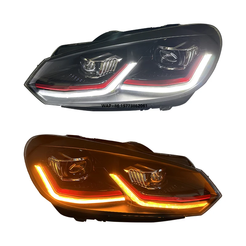 

Комплект из 2 светодиодных фар для VW Golf 6 (2010-2012), обновленные аксессуары для Golf MK6, автомобильные фары
