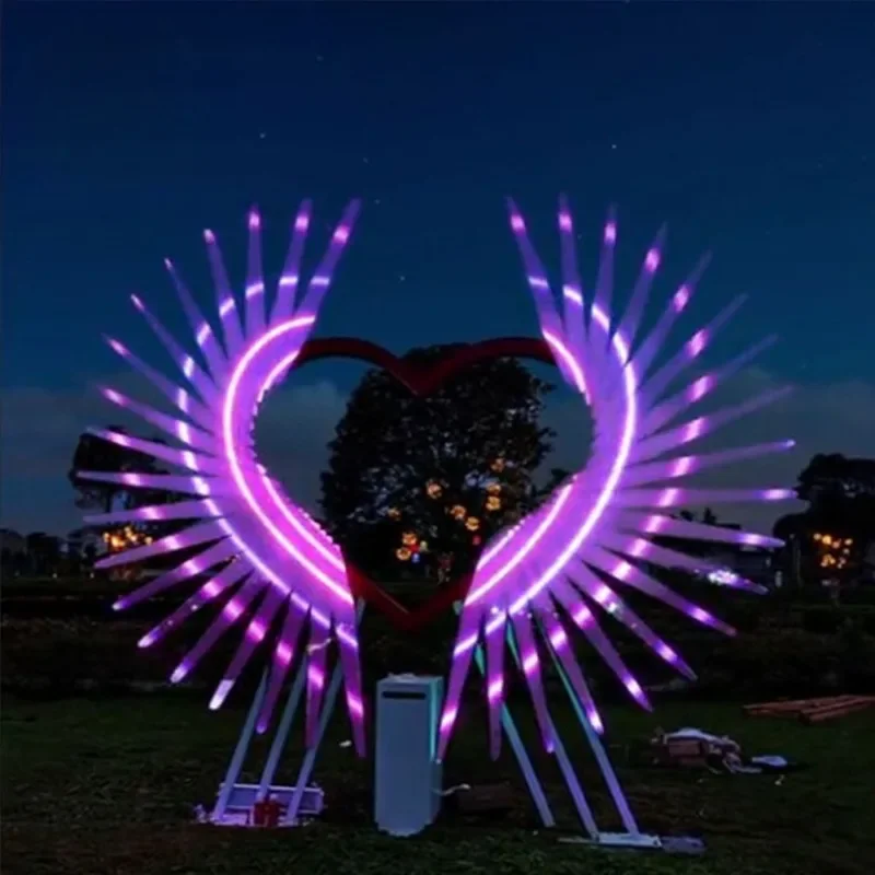 

Outdoor waterproof angel wing landscape lights, park squares, illuminated interactive props, beautiful display lights, decorativ