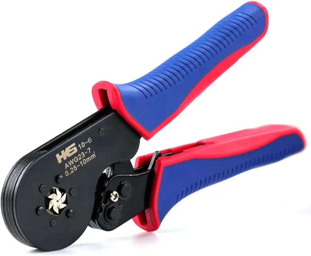 

Ferrule Crimping Tool AWG 23-7, Hexagonal Ratchet Self-Adjusting Crimper for End-Sleeve Terminals with Labor-Saving Mechanism