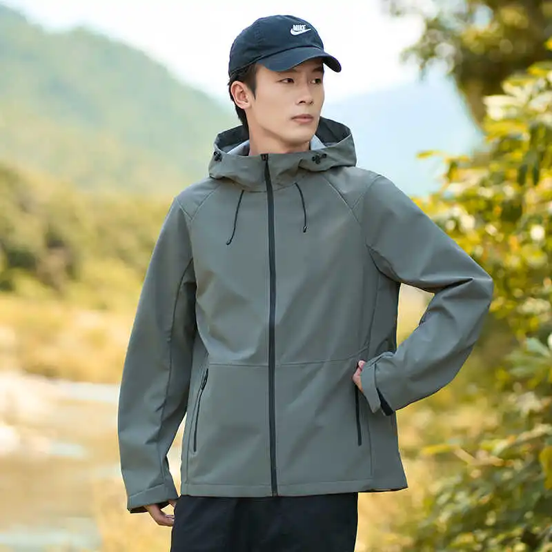 

Large Size Men's Military een Outdoor Jaet Spring Autumn Trendy Sports Hooded Top Military Sle Coat Zipper Decoration W...