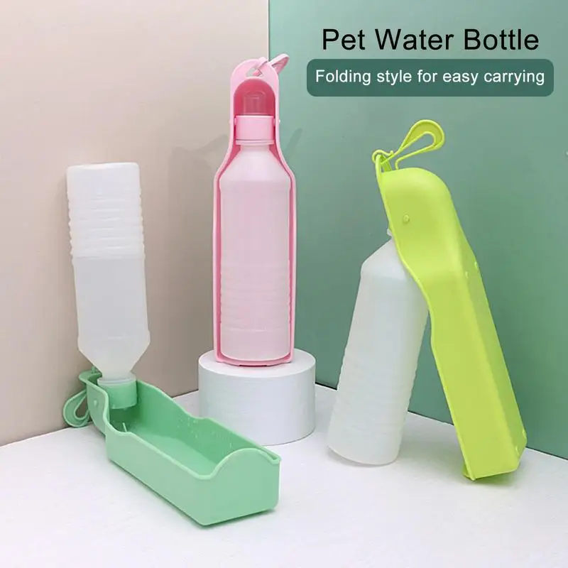 250ml Pet Dog Water Bottle Plastic Portable Water Bottle Pets Outdoor Travel Drinking Water Feeder Bowl Foldable Dog Bowls