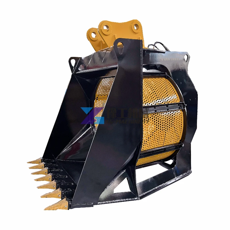 Yugong Soil Stone Screening Bucket Hydraulic Rotary Bucket Screener Rotating Screen Bucket for Excavators 20ton 25ton