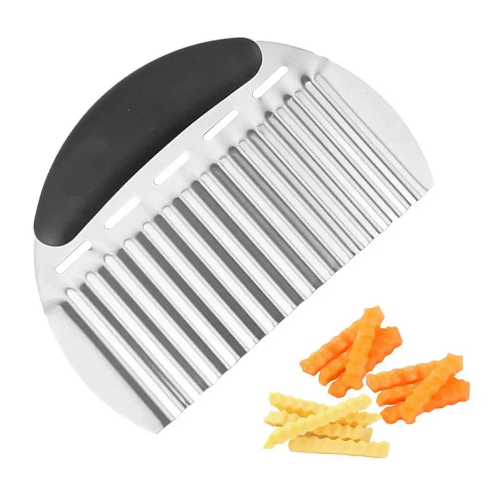 Easy Clean Wave Shape French Fries Cutter Ergonomic Handle Heavy Duty Potato Cutter Durable Potato Slicer Kitchen Use
