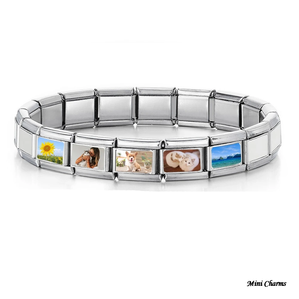 ميجا سوبر ستاندرد مخصص تخيل الصورة الإيطالية سحر ربط صالح 9/18 مللي متر سوار الفولاذ المقاوم للصدأ DIY صنع خرز للمجوهرات #6