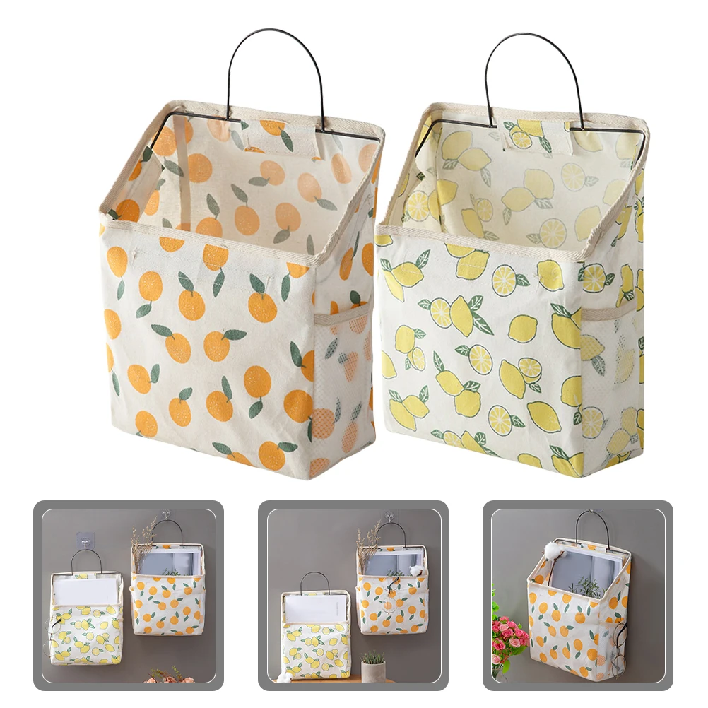 

2 Pcs Storage Hanging Basket Dorm Bag Bags Artifact Wall Organizer Pocket Iron Bathroom